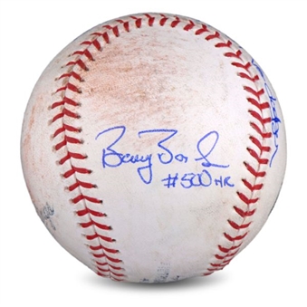 Barry Bonds Game Used & Signed Baseball From 500th Home Run Game (Bonds COA)